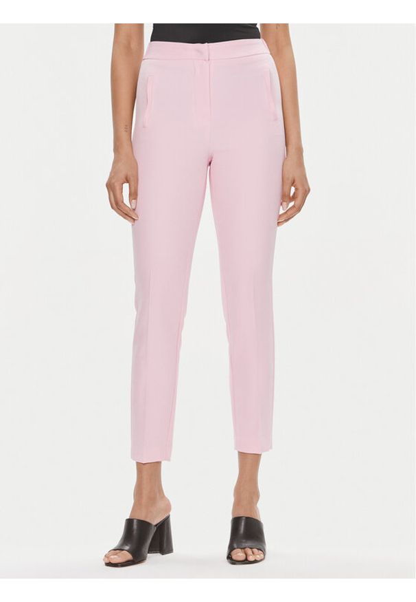 Kontatto Spodnie materiałowe CO901 Różowy Slim Fit. Kolor: różowy. Materiał: syntetyk