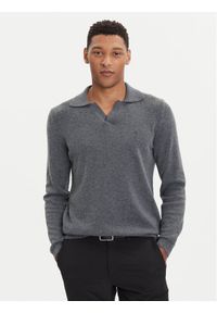 Marc O'Polo Sweter 529 5144 60150 Szary Regular Fit. Typ kołnierza: polo. Kolor: szary. Materiał: bawełna