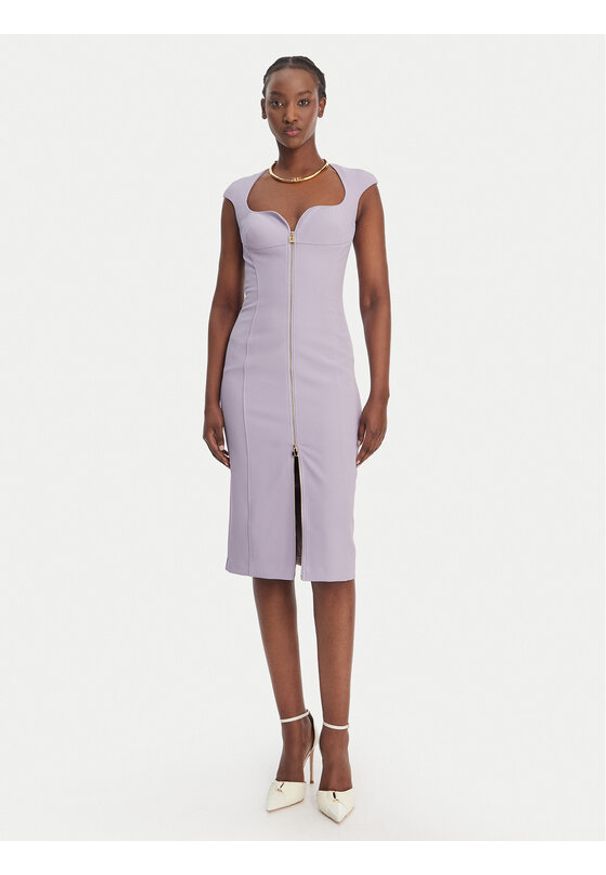 Elisabetta Franchi Sukienka koktajlowa AB-900-61E2-V430 Fioletowy Regular Fit. Kolor: fioletowy. Materiał: syntetyk. Styl: wizytowy