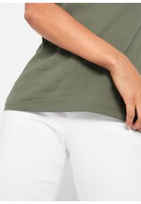 bonprix - T-shirt z czystej bawełny. Kolor: zielony. Materiał: bawełna. Długość rękawa: krótki rękaw. Długość: krótkie #3