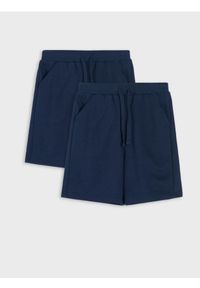 Sinsay - Szorty w stylu basic 2 pack - granatowy. Kolor: niebieski