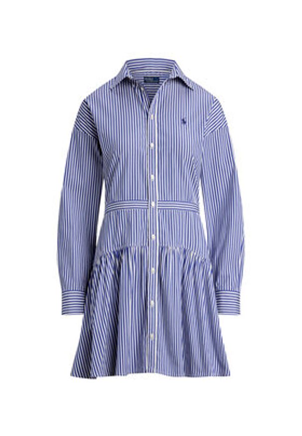 Polo Ralph Lauren Sukienka koszulowa 211972052001 Niebieski Regular Fit. Typ kołnierza: polo. Kolor: niebieski. Materiał: bawełna. Typ sukienki: koszulowe
