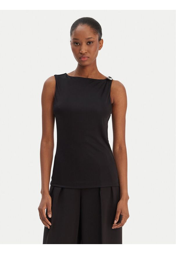 Hugo - HUGO Top Dastasy 50555782 Czarny Regular Fit. Kolor: czarny. Materiał: wiskoza