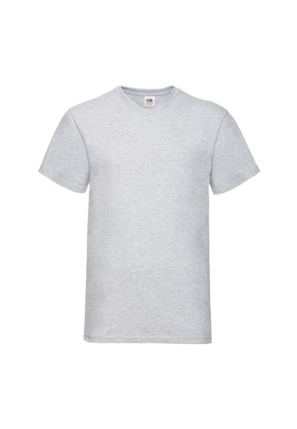 FRUIT OF THE LOOM - Koszulka Unisex Dla Dorosłych Valueweight Heather Z Dekoltem V. Kolor: szary. Sport: turystyka piesza