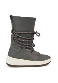 ecco - ECCO Dark Shadow damskie buty śniegowe ze skóry, szare. Kolor: szary. Materiał: skóra. Sezon: zima #1