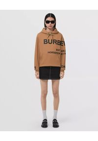 Burberry - BURBERRY - Beżowa bluza z nadrukiem. Kolor: beżowy. Materiał: bawełna. Długość rękawa: długi rękaw. Długość: długie. Wzór: nadruk