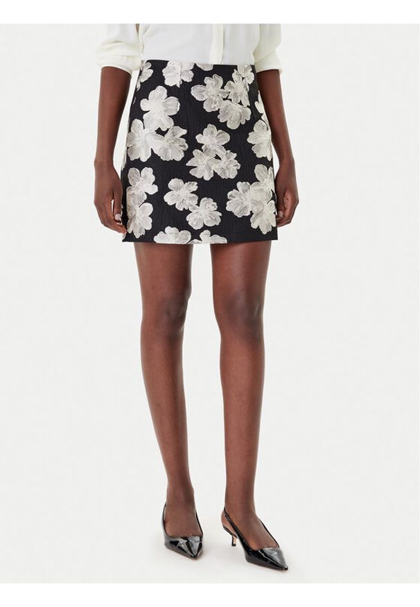 French Connection Spódnica mini 73ZAX Czarny Slim Fit. Kolor: czarny. Materiał: syntetyk