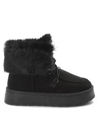 Big-Star - Czarne Śniegowce Big Star Ocieplane Obuwie Damskie. Kolor: czarny. Materiał: futro. Szerokość cholewki: normalna. Sezon: zima. Styl: elegancki, klasyczny #2