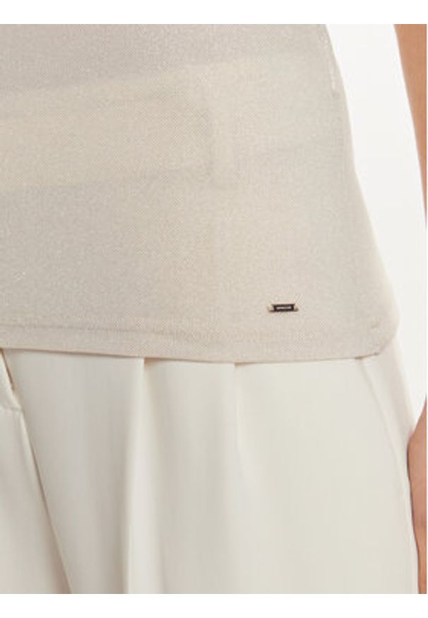 Morgan Top 232-DANIEL Écru Slim Fit. Kolor: kremowy. Materiał: syntetyk