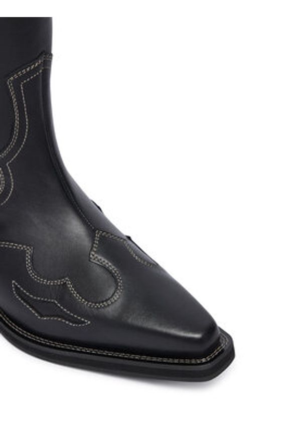 Tommy Jeans Kowbojki Archive Cowboy Boot Leather EN0EN03046 Czarny. Kolor: czarny. Materiał: skóra