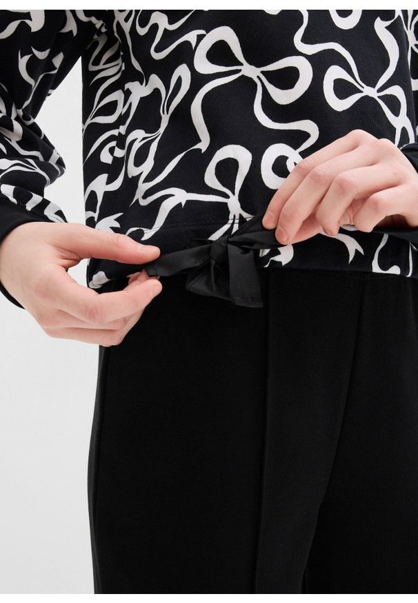 bonprix - Bluza z czystej bawełny organicznej. Kolor: czarny. Materiał: bawełna. Styl: elegancki