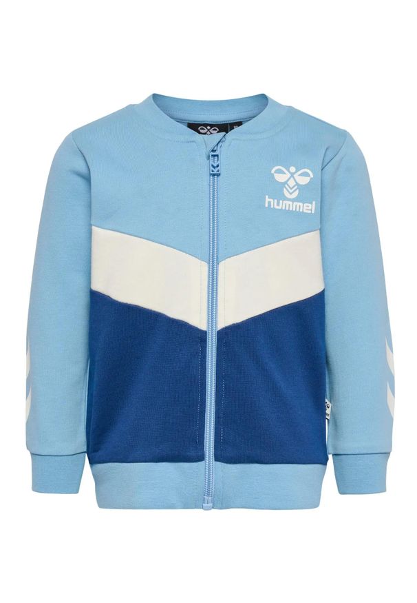 Bluza dresowa dla dziecka Hummel hmlSkye. Kolor: niebieski. Materiał: dresówka. Wzór: kolorowy, jodełka