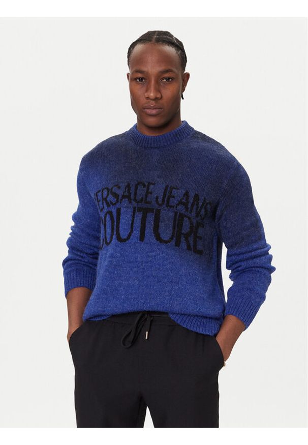 Versace Jeans Couture Sweter VERSACE JEANS-79GAFM05 Niebieski Regular Fit. Kolor: niebieski. Materiał: syntetyk