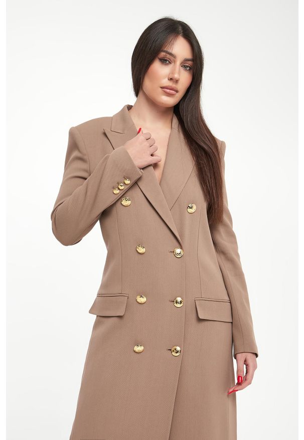 Elisabetta Franchi - Płaszcz damski z gabardyny ELISABETTA FRANCHI