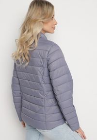 Born2be - Szara Pikowana Kurtka w Klasycznym Stylu Nelaniel. Okazja: na co dzień. Kolor: szary. Materiał: jeans. Styl: klasyczny #5