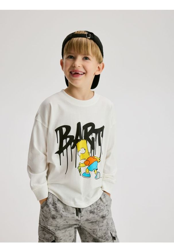 Reserved - Koszulka The Simpsons - złamana biel. Materiał: bawełna, dzianina