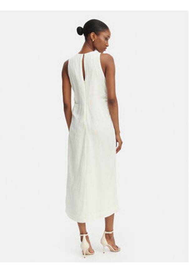 BOSS Sukienka letnia C_Delinna 50559243 Écru Regular Fit. Kolor: kremowy. Materiał: wiskoza. Sezon: lato