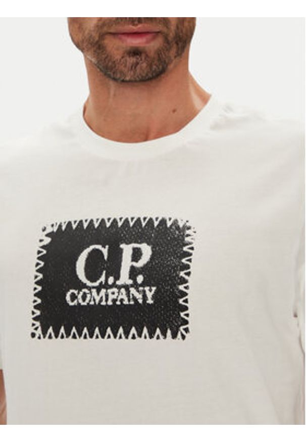 C.P. Company T-Shirt RCCMTS723A005100W Écru Regular Fit. Materiał: bawełna
