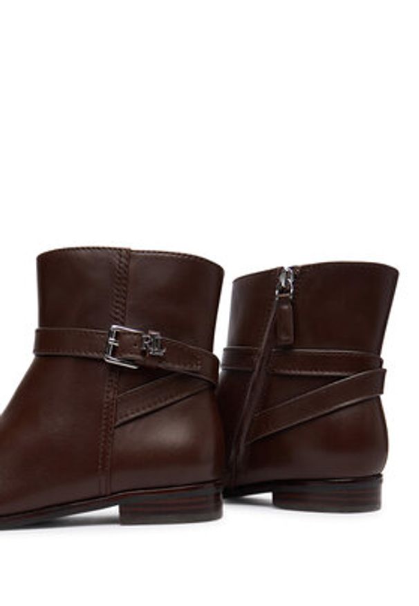 Lauren Ralph Lauren - LAUREN RALPH LAUREN Botki Brooke II 802974382002 Brązowy. Kolor: brązowy. Materiał: skóra
