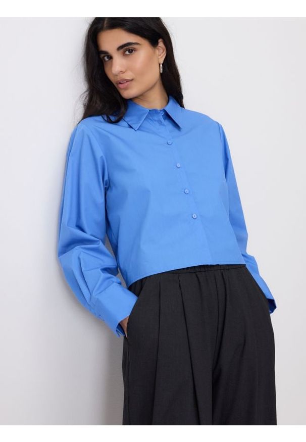 Reserved - Krótka koszula - jasnoniebieski. Kolor: niebieski. Materiał: bawełna, tkanina. Długość: krótkie