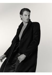 Reserved - Płaszcz z dodatkiem wełny - czarny. Kolor: czarny. Materiał: wełna. Długość: długie #1