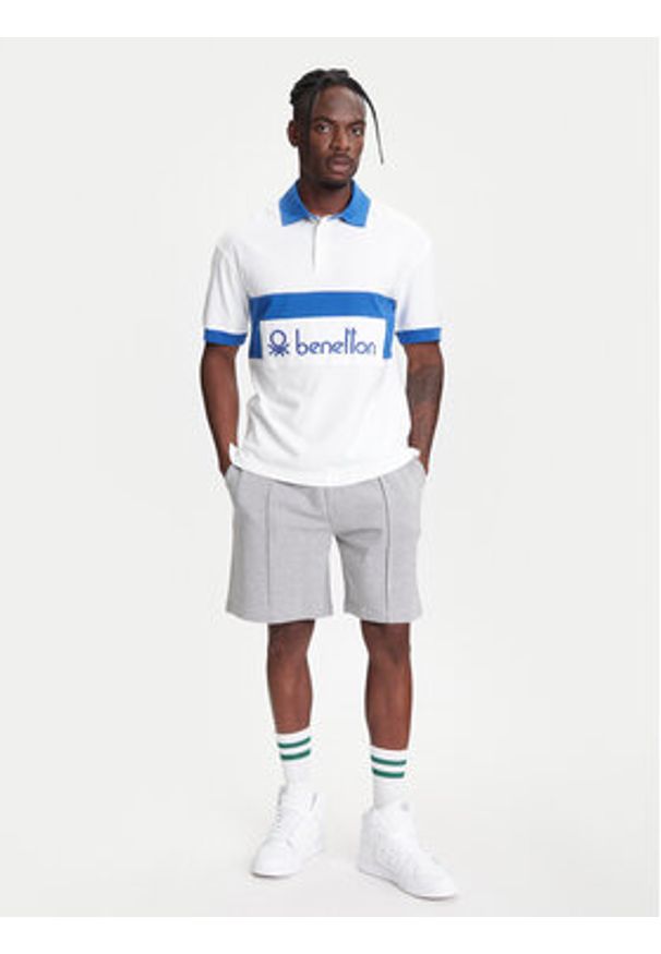 United Colors of Benetton - United Colors Of Benetton Polo 3MCYU301U Biały Regular Fit. Typ kołnierza: polo. Kolor: biały. Materiał: bawełna