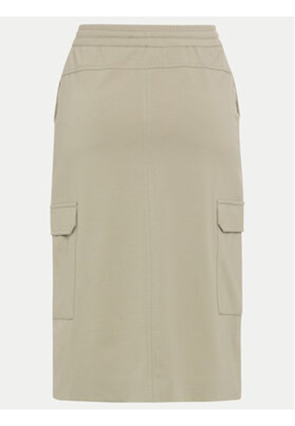 Olsen Spódnica midi 16001362 Khaki Regular Fit. Kolor: brązowy. Materiał: bawełna, syntetyk