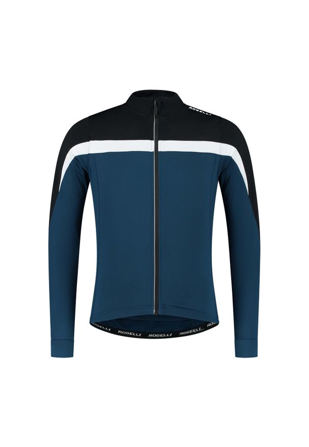 ROGELLI - Koszulka rowerowa męska Rogelli COURSE z długim rękawem, ocieplana. Kolor: niebieski, biały, wielokolorowy, czarny. Długość rękawa: długi rękaw. Długość: długie