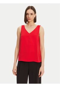 Pieces Top Franan 17146424 Czerwony Regular Fit. Kolor: czerwony. Materiał: syntetyk