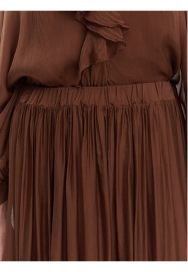 ViCOLO Spódnica midi TD0022 Brązowy Regular Fit. Kolor: brązowy. Materiał: jedwab, wiskoza