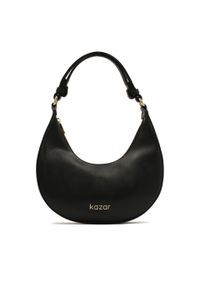Kazar - Czarna skórzana torebka baguette. Kolor: czarny. Materiał: skórzane. Styl: casual. Rodzaj torebki: na ramię #1