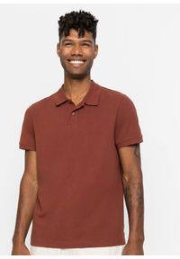 bonprix - Koszulka polo z czystej bawełny organicznej piqué. Typ kołnierza: polo. Kolor: brązowy. Materiał: bawełna. Długość rękawa: krótki rękaw. Długość: krótkie #1