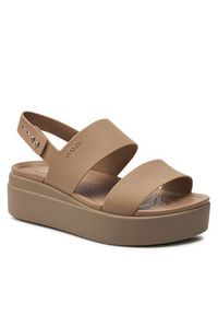 Crocs Sandały Brooklyn Low Wedge W 206453 Beżowy. Kolor: beżowy