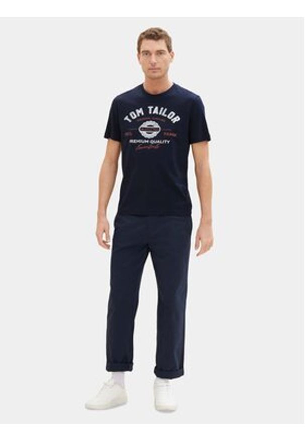 Tom Tailor T-Shirt 1037735 Granatowy Regular Fit. Kolor: niebieski. Materiał: bawełna