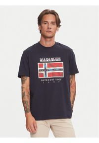 Napapijri T-Shirt S-Dorees NP0A4IBE Granatowy Regular Fit. Kolor: niebieski. Materiał: bawełna #1