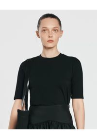 ANIA KUCZYŃSKA - Czarny bawełniany t-shirt Ansedonia. Kolor: czarny. Materiał: bawełna