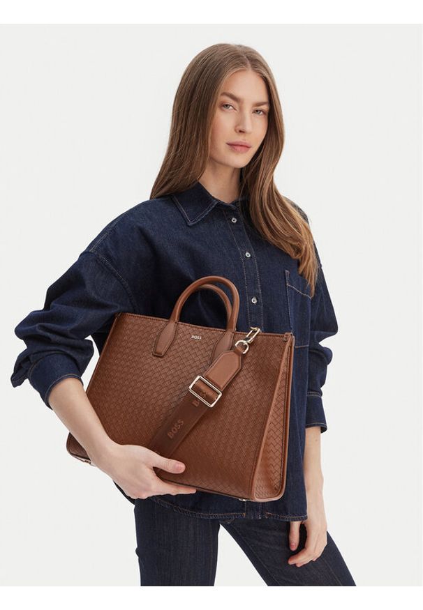 BOSS Torebka Anett New L 50557997 Brązowy. Kolor: brązowy. Materiał: skórzane
