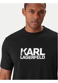 Karl Lagerfeld - KARL LAGERFELD T-Shirt 755780 561235 Czarny Regular Fit. Typ kołnierza: dekolt w karo. Kolor: czarny. Materiał: bawełna #4