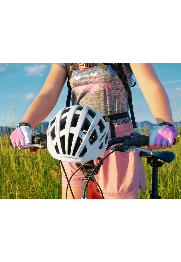SPOKEY - Rękawiczki rowerowe damskie Spokey Piacenza. Kolor: biały, czarny, różowy, wielokolorowy