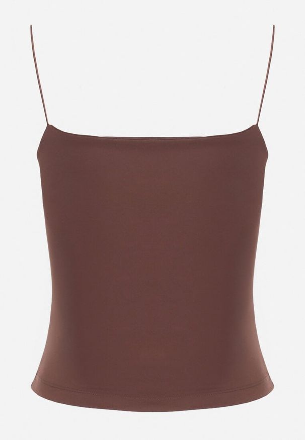 Born2be - Brązowy Klasyczny Top z Wiskozą Soparisse. Okazja: na co dzień, na spacer. Kolor: brązowy. Materiał: wiskoza. Styl: klasyczny