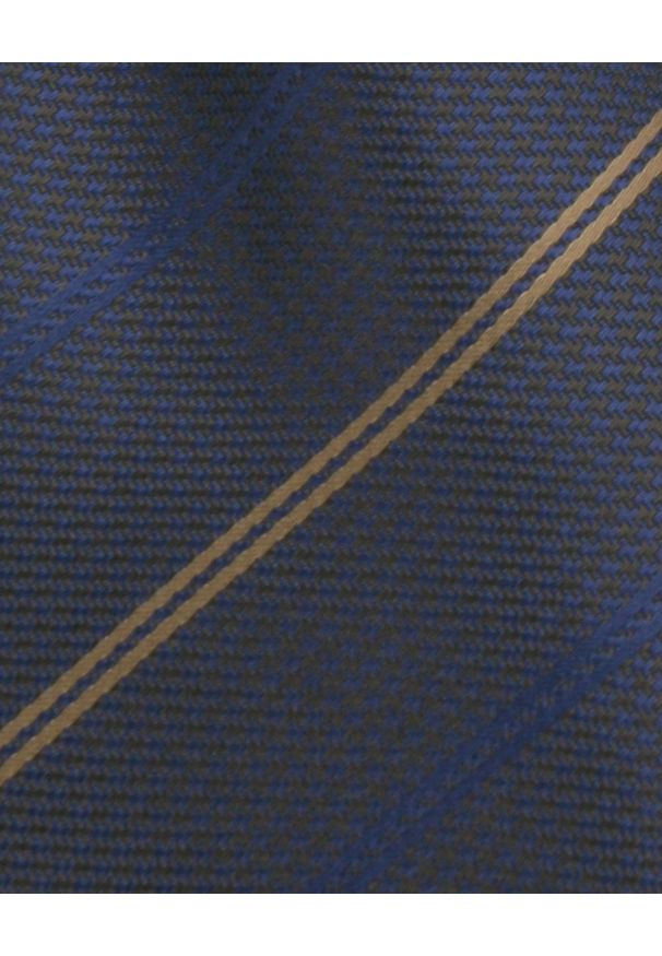 Krawat Męski - Angelo di Monti - Granat, Drobne Prążki. Kolor: niebieski. Materiał: tkanina. Wzór: prążki. Styl: elegancki, wizytowy