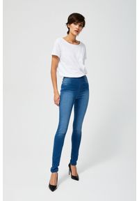 MOODO - Niebieskie jegginsy. Kolor: niebieski. Materiał: jeans, elastan, poliester, bawełna. Długość: długie. Wzór: gładki #2