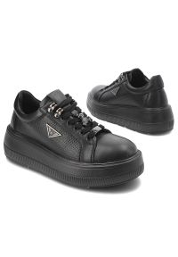 Czarne Sneakersy Filippo Modne Obuwie Damskie Na Platformie. Okazja: na co dzień, na spacer. Zapięcie: sznurówki. Kolor: czarny. Materiał: jeans, skóra. Obcas: na platformie. Styl: casual, sportowy, elegancki #7