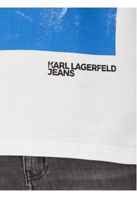 Karl Lagerfeld - KARL LAGERFELD T-Shirt A2M17036 Biały Regular Fit. Typ kołnierza: dekolt w karo. Kolor: biały. Materiał: bawełna