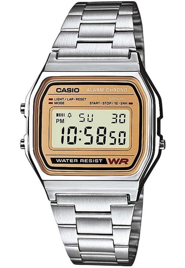 Zegarek Casio Zegarek męski Retro srebrny (A158WEA-9EF). Kolor: srebrny. Styl: retro
