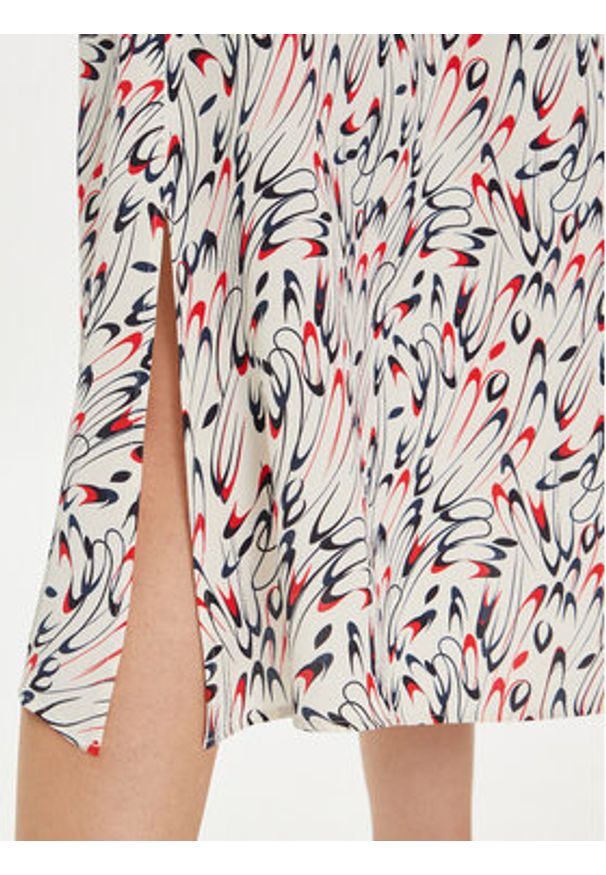 TOMMY HILFIGER - Tommy Hilfiger Sukienka koszulowa WW0WW41904 Écru Relaxed Fit. Materiał: wiskoza. Typ sukienki: koszulowe