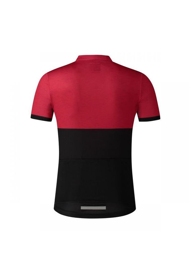 SHIMANO - Koszulka rowerowa męska Shimano Element S.S Jersey z krótkim rękawem. Kolor: czarny, czerwony, wielokolorowy. Materiał: jersey. Długość rękawa: krótki rękaw. Długość: krótkie