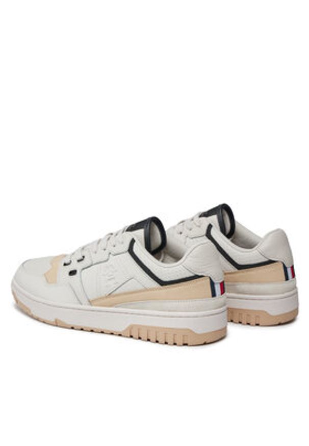 TOMMY HILFIGER - Tommy Hilfiger Sneakersy Th Basket Street Lth FM0FM04874 Szary. Kolor: beżowy. Materiał: skóra