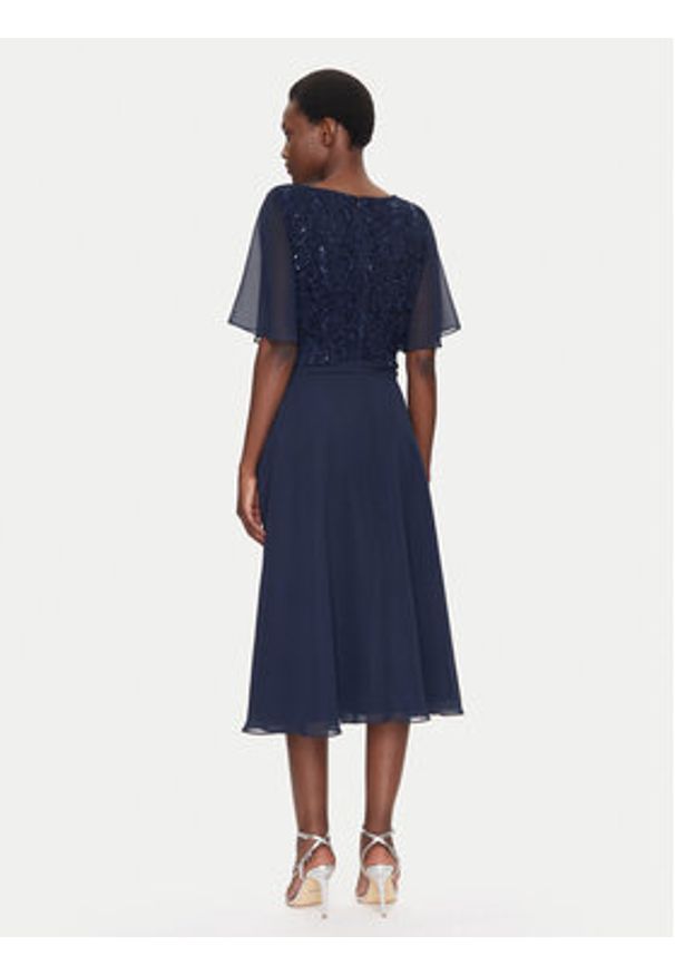 Swing Sukienka koktajlowa 5AI02500 Granatowy Regular Fit. Kolor: niebieski. Materiał: syntetyk. Styl: wizytowy