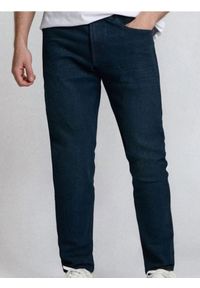 Sinsay - Jeansy slim z efektem sprania - niebieski. Kolor: niebieski #1